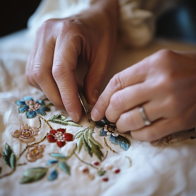 mâini care brodează